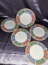SAKURA Majesticware Persia Bread Plates SET of 5 SUE ZIPKIN 1996   6 1/2” Dia