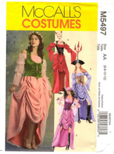 McCall's Sewing Pattern Women's Renaissance DRESS GOWN Pirate M5497 6-8-10-12 UC