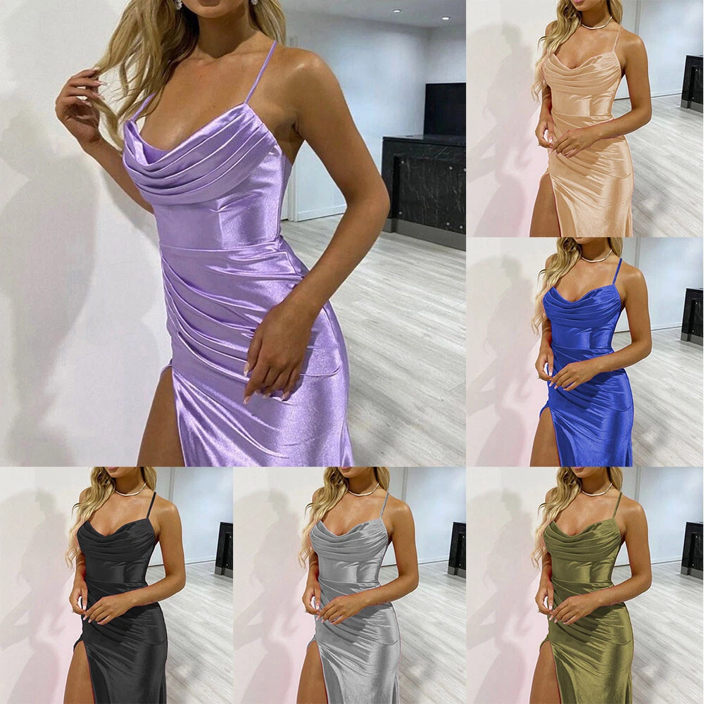 High slit hotsell taffeta dress