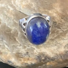 Mens Sodalite Native American Navajo Sterling Silver Ring Size 10 11897
