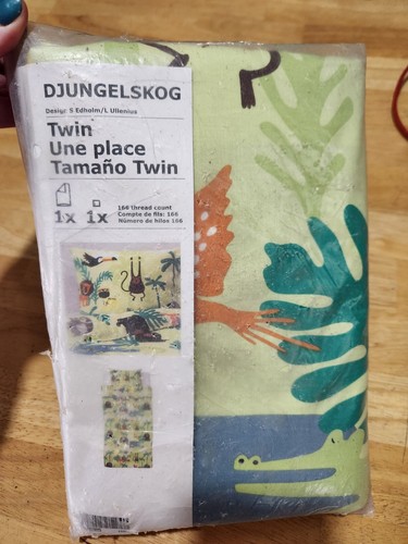 IKEA DJUNGELSKOG Duvet Cover And Pillowcase(s) Animal/green Twin 903.935.26 - 第 1/4 張圖片