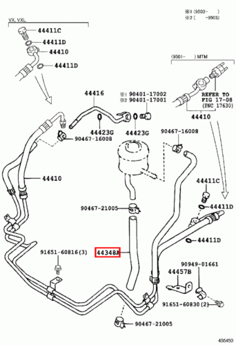 Genuine LandCruiser 105 80 Series HZJ HDJ Reservoir to Pump Power Steering Hose - Picture 18 of 19