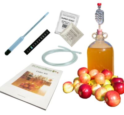 Apfelwein Herstellungsset Voll Starter Homebrew Glas Demijohn Plus Met & Ingwer Bier
