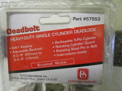 Qty (10) Brushed Nickel Deadbolt Single Cylinder Door Locks Heavy Duty Deadlock - Picture 2 of 7