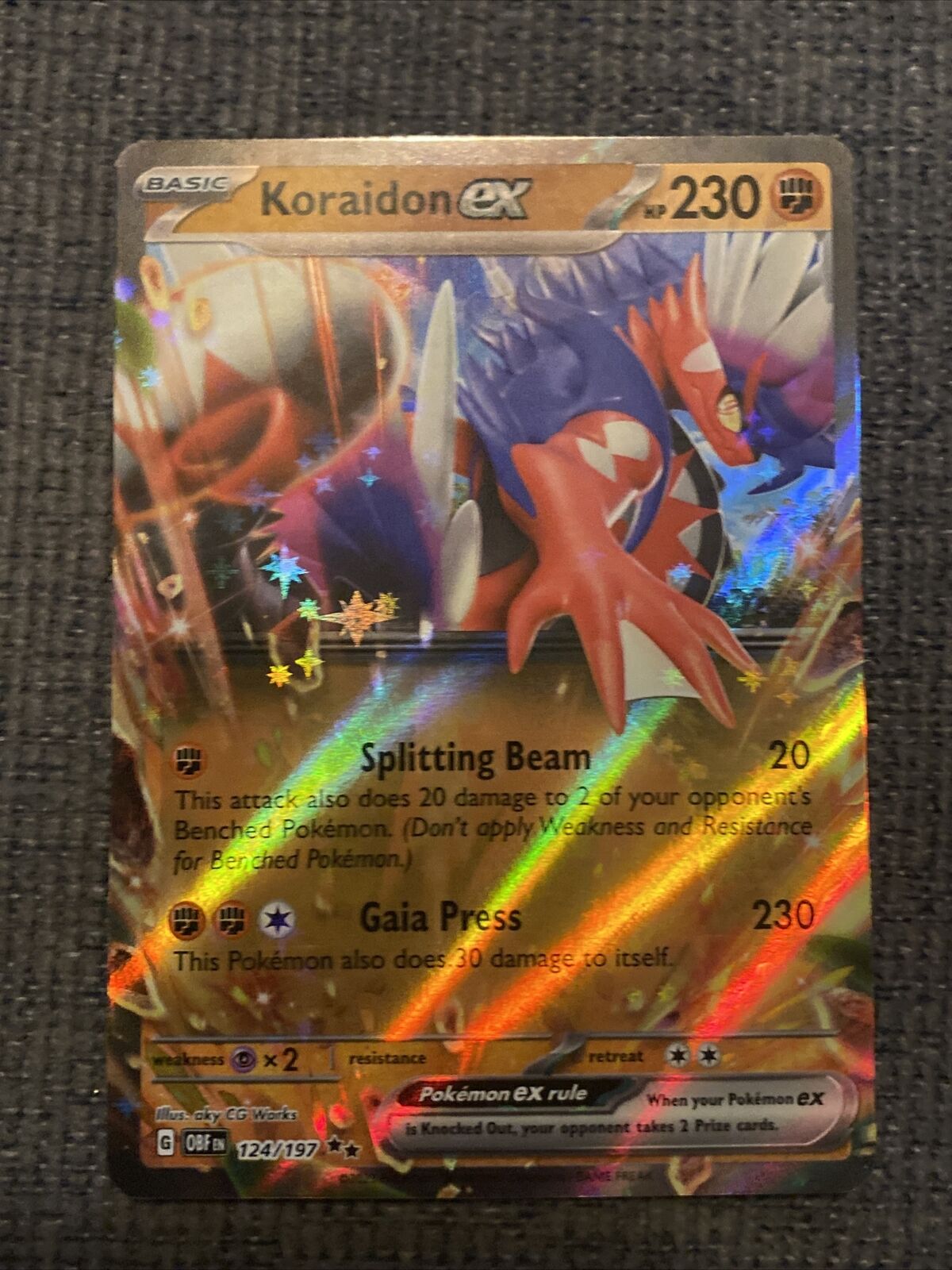 Koraidon EX 124/197 Full Art NM/M Obsidian Flame Pokemon Card