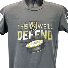 Las Vegas Golden Knights Grunt Style T Shirt Mens Medium This We'll Defend Gray