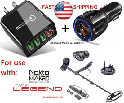 *TURBO* Quick Fast Charger COMBO for NOKTA MAKRO LEGEND Metal Detector & Accs.