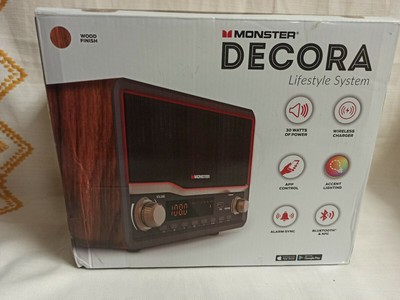 monster decora bluetooth clock radio speaker