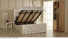 Ottoman Bed Frame Gas Lift Up Storage Bed Double/ King Size in Soft Plush Fabric