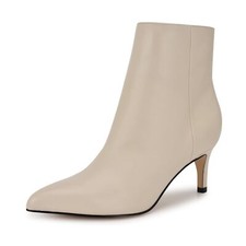 Nine West Women's Sheeba Bootie, Cream Leather 150, 9