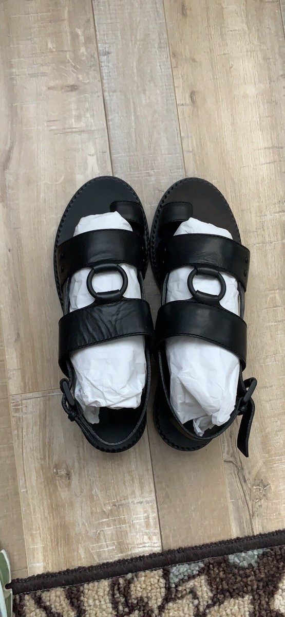 Bottega Veneta Sandals Infra Pelle Cuoio Black Typhoon Calf Size 