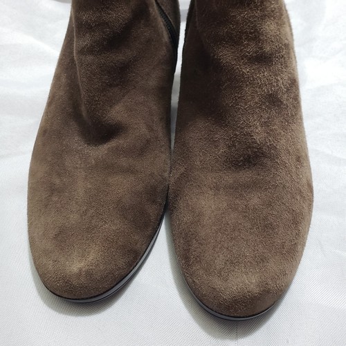 Munro Ankle Boots Alfie Brown Suede Womens Size 7 Ruched Back 2 Inch Heel - Picture 5 of 12