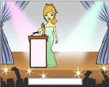 Award Winner Female Cartoon Character Personalized Matted Print Series 1