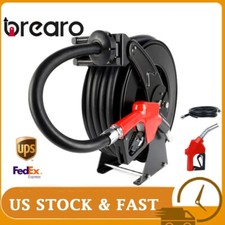 Fuel Hose Reel Retractable Diesel Hose Reel 3/4" x 50' Auto Refueling Nozzle Gun