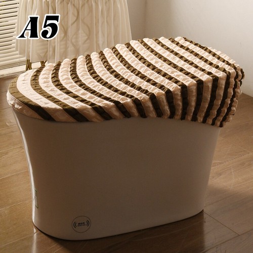 Bathroom Toilet Lid Cover Elastic Seat Toilet Tank Lid Cover Sets Most Size Fits - Picture 18 of 24