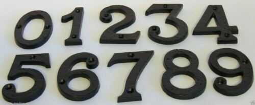 Porte de maison numéro 3" noir lourd antique en fonte forgée forgée porte métallique 0123456789 - Photo 1 sur 18