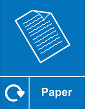 Bin Sign Signage Adhesive Sticker Decal Notice Recycling Paper Recycle