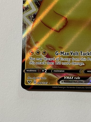 Pikachu VMAX 44/185 Pokemon SWSH Vivid Voltage TCG 2020 MT - 9.0 + Full Art Holo - Bild 6 von 12