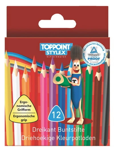 STYLEX SCHREIBWAREN 12 Mini Dreikant Buntstifte Malstift Farbstift
