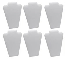 6 Pcs Set White Leatherette Necklace Display Jewelry Chain Display Easel Stand