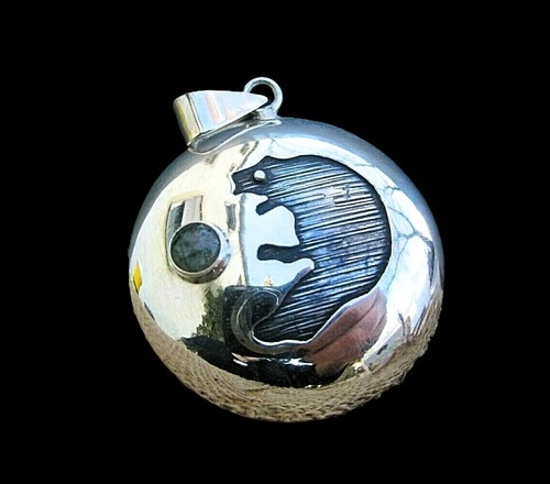 Anhänger Silber 925 Indianer Sternzeichen Biber hl Stein Rutilquarz 4x5 cm - Bild 1 von 8