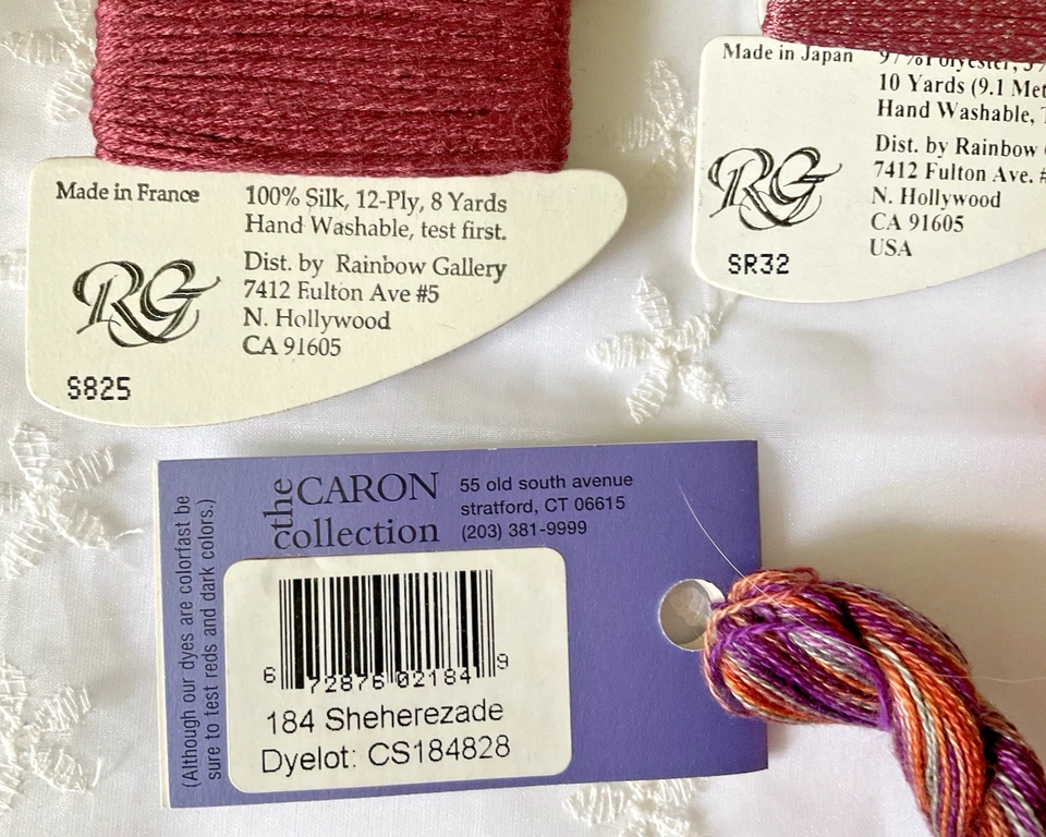 Needlepoint Embroidery Thread Lot of 5 Rainbow Gallery & Caron Mauves - Image 4 of 4