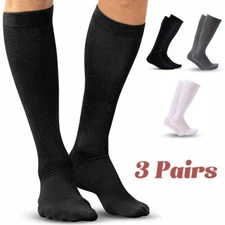 3Pairs Compression Long Socks for Pressure Varicose Veins Leg Support Stockings
