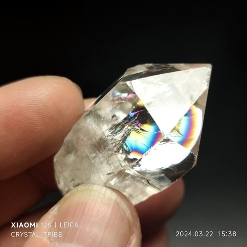 32g Rare Herkimer Diamond Crystal Quartz With Rainbow Single End Healing 4462 - Picture 5 of 22