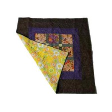 Vintage Flower Power Quilt Reversible Handmade Blanket Retro Groovy Throw