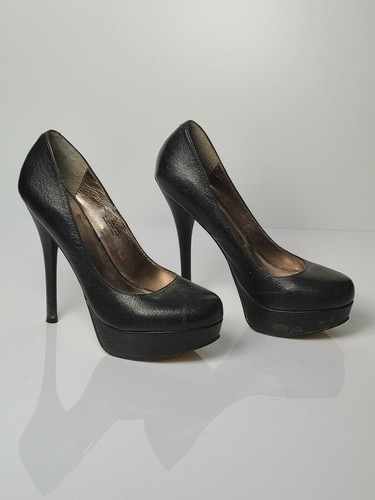 Black Leather Zigi Soho Platform Heels 