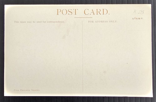 Undated Great Britain Postcard Fire Brigade Series-Firemen on Horse+Cart unused - Bild 2 von 2