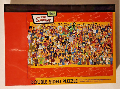 Simpsons 550 Piece Puzzle Citizens Of Springfield + Homer Impossipuzzle 2003 NIB