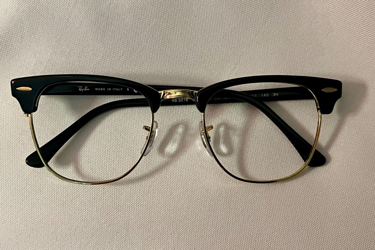 Ray Ban Clubmaster RB3016 W0365 Black Gold sun/eyeglasses Frames