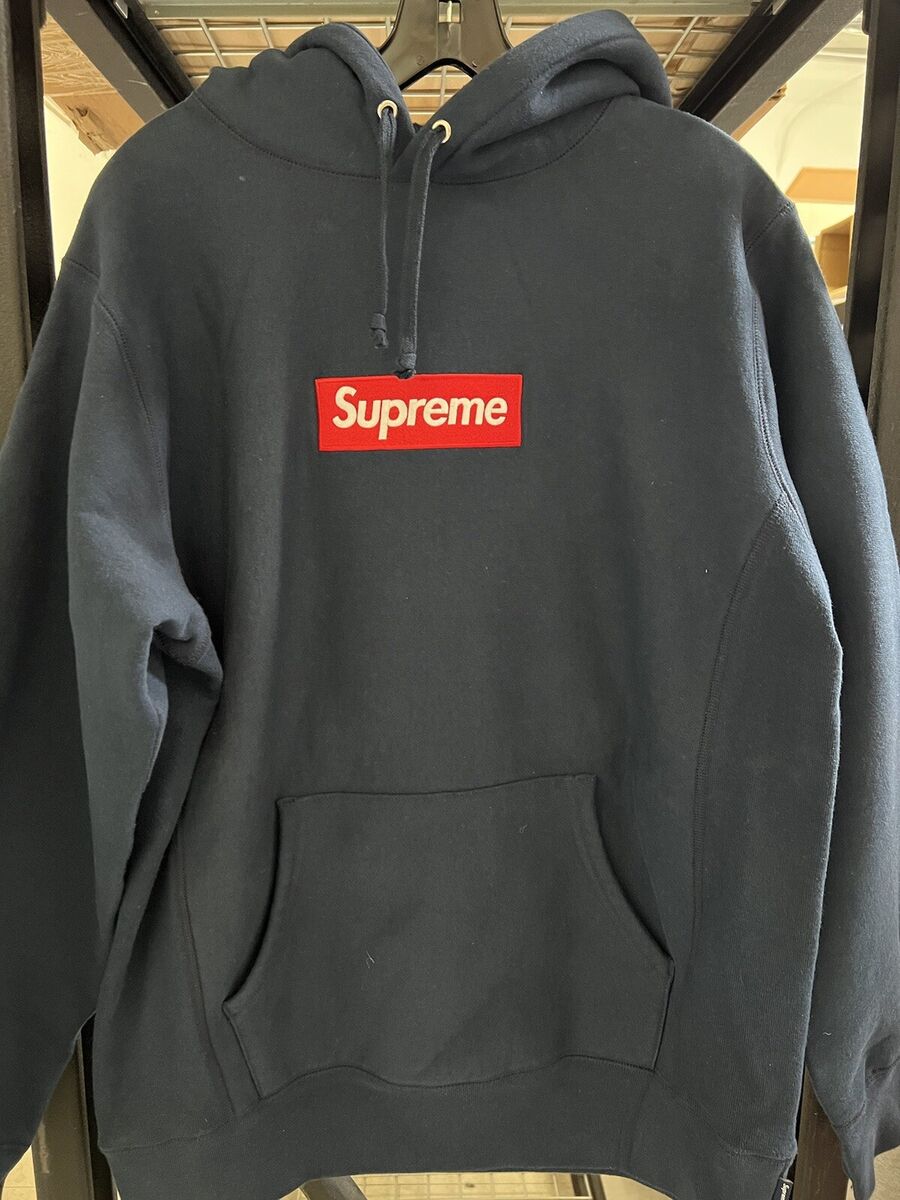 Supreme Box Logo Hoodie Navy Red Sz Large L FW16 2016 HOODED Supreme Box Logo Hoodie Navy Red Sz Large L FW16 2016 HOODED