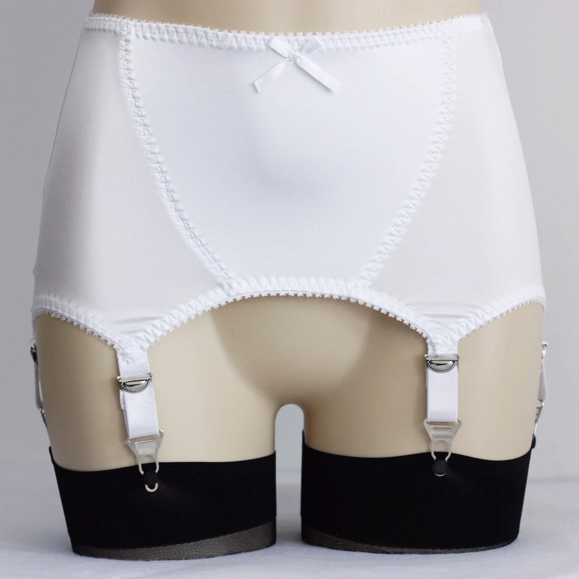 Fashion 6 Straps Retro Pull-on Satin Girdle Garter Belt Tummy Control  Shapewear