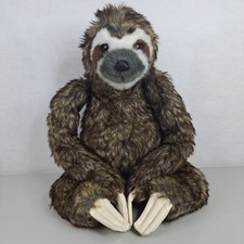 Melissa  Doug Realistic Plush Sloth Stuffed Animal 15  Hook Loop Hands