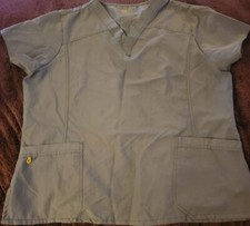 WonderWink WonderFlex Womens Medical Scrub Top Gray 2xlarge 2XL Poly 6214