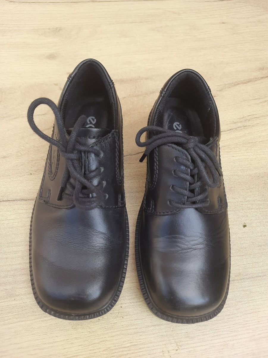 Ecco Kid's Black School Shoes Dublin lace up UK 12, EU30 UK