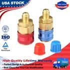 2Pcs A/C Automotive Air Conditioning Quick Coupler Low High Side Fitting Adapter