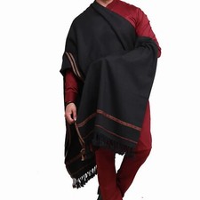 Afghan 100 WOOL PATOO Blanket SHAWL Winter LONG Warm Scarf Wrap PATU Kashmiri