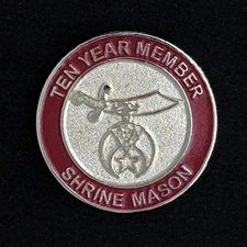 Masonic Shriner 10 Year Member Lapel Pin (SHV-10)