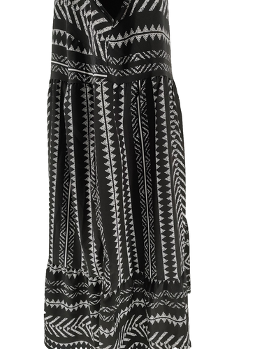 Bloomchic Woman's Black White Shift Dress Size 18-20 Ruffle Hem Pockets Comfort - Picture 5 of 14