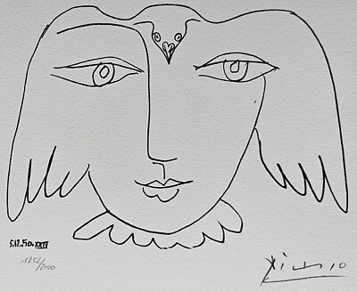 PABLO PICASSO Visage de la Paix XXIV HAND NUMBERED 1252/2000 signed LITHOGRAPH