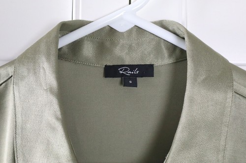 ANTHROPOLOGIE $198 Rails Satin Jones Mermaid Button Up Shirt Top Size Small - Picture 7 of 7