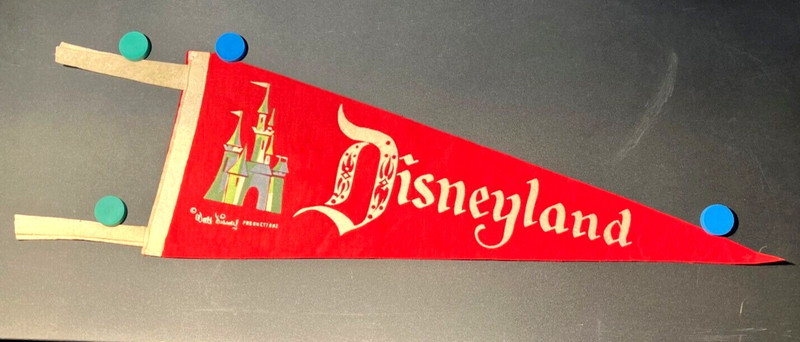 1957-Early 1960's "DISNEYLAND" Park Souvenir FELT PENNANT Featuring Fantasyland