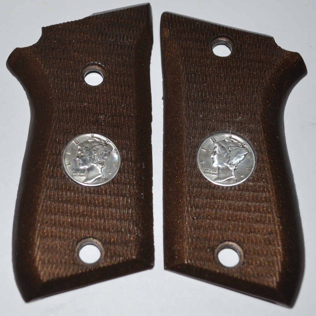 Taurus PT58, PT92 compact non-decocker grips dark brown plastic