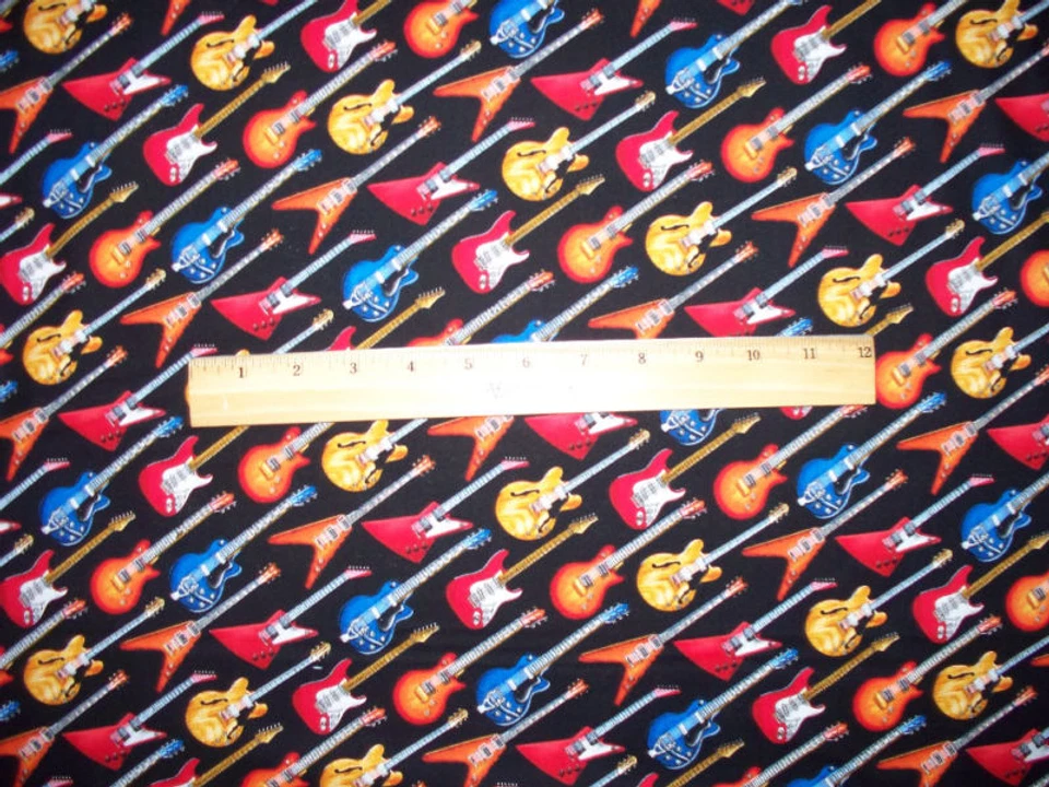 GUITARRA ROCKERA GUITARRAS ROCK & ROLL MÚSICA COLORIDA TELA DE ALGODÓN FQ Foto 4 de 4