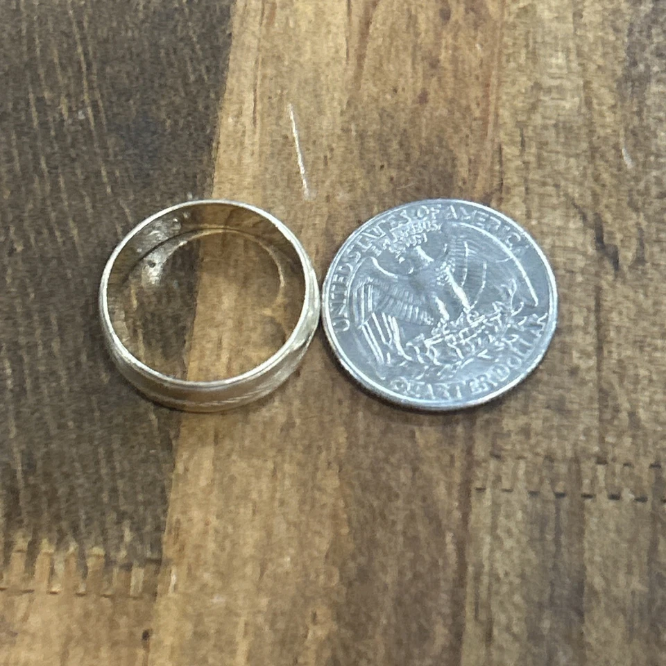 Anillo banda oro amarillo 14k texturizado talla 10,5 4,19 gramos talla Artcarved Foto 4 de 4