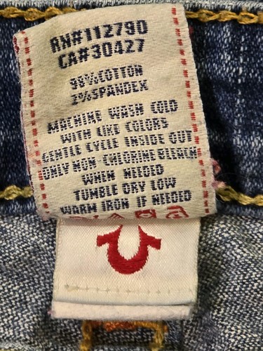 VTG True Religion World Tour Joey Twisted Seam Flare Jeans USA Womens 26 Y2K - Picture 6 of 12