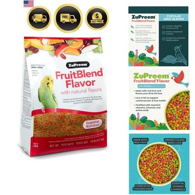Bird Food Pellets Fruit Blend for Parakeets Budgies Parrotlets & Doves 10 lb